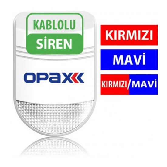 BGR-10 KABLOLU 48 LED KIRMIZI / MAVİ / KIRMIZI+MAVİ IŞIKLI HARİCİ ALARM SİRENİ V2023